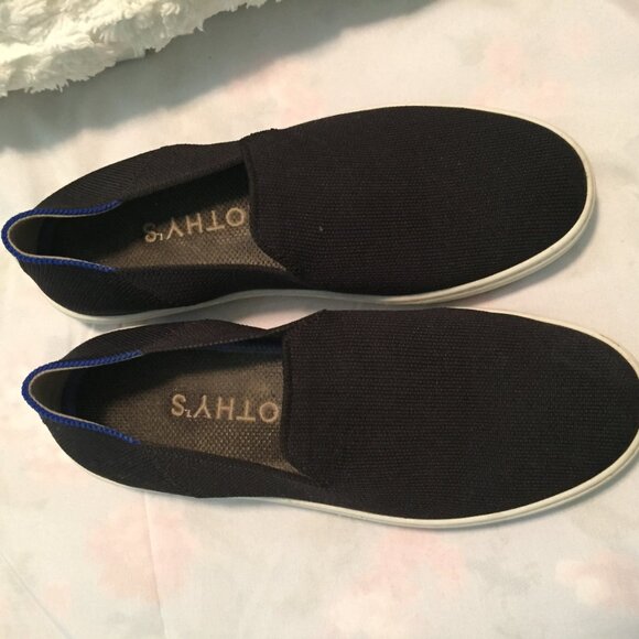 Rothy's Womens Size 7.5 Black Slip on Comfort Shoe Washable - Picture 3 of 12